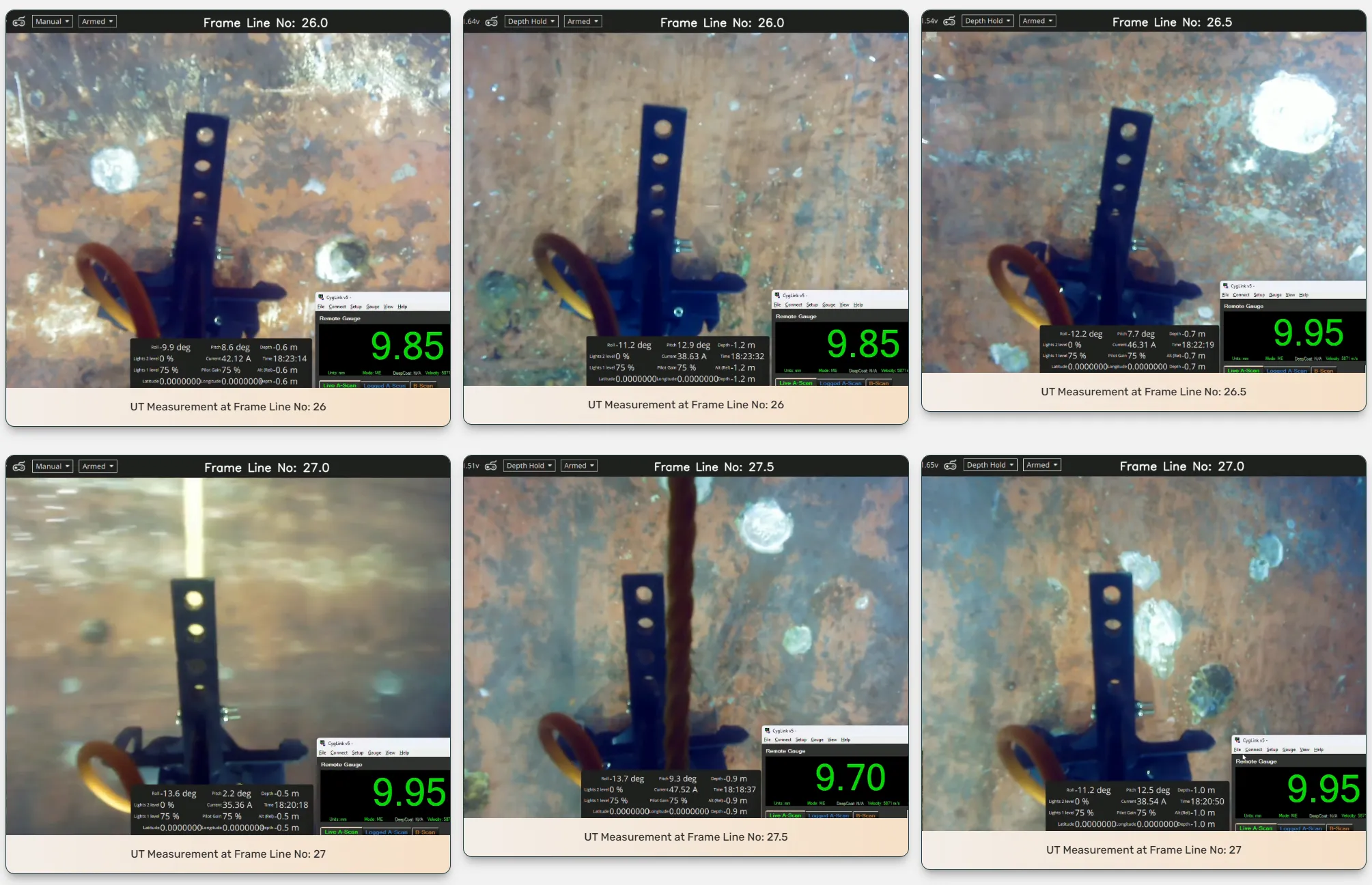 EyeROV UTG Measurements